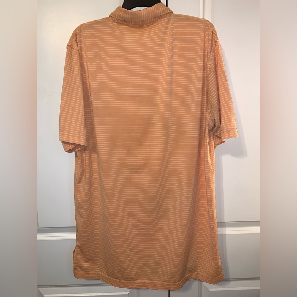 Men's Orange Striped Peter Millar Polo - Picture 3 of 3